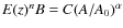 $E(z)^n B = C(A/A_0)^\alpha$