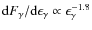 ${\rm d}F_{\gamma}/{\rm d}\epsilon_{\gamma}\propto \epsilon_{\gamma}^{-1.8}$