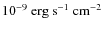 $10^{-9}~{\rm erg~s^{-1}~cm^{-2}}$