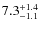 $\rm 7.3^{+1.4}_{-1.1}$
