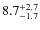 $\rm 8.7^{+2.7}_{-1.7}$