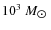 $ 10^3~M_{\hbox{$\odot$ }}$