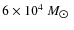 $6\times 10^4~M_{\hbox{$\odot$ }}$