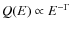 $Q(E)\propto E^{-\Gamma}$