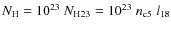 $N_{\rm H}=10^{23}~N_{\rm H23}=10^{23}~n_{\rm c5}~l_{\rm 18}$