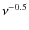 $\nu^{-0.5}$