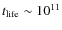 $t_{\rm life}\sim 10^{11}$