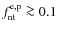 $f_{\rm nt}^{\rm e,p}\ga 0.1$