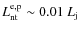 $L_{\rm nt}^{\rm e,p}\sim 0.01~L_{\rm
j}$