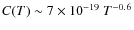 $C(T)\sim 7\times 10^{-19}~T^{-0.6}$
