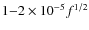 $1{-}2\times10^{-5}f^{1/2}$