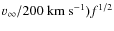 $v_{\infty}/200~{\rm
km~s}^{-1})f^{1/2}$