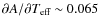 $\partial{A}/\partial{T_{\rm eff}} ~{\sim}~ 0.065$