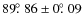 $89{\hbox{$.\!\!^\circ$ }}86 \pm 0{\hbox{$.\!\!^\circ$ }}09$