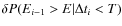 $\delta P(E_{i-1}>E \vert \Delta t_i<T)$