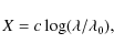 \begin{displaymath}X=c \log (\lambda / \lambda_0),
\end{displaymath}