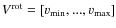 $V^{\rm rot}=[v_{\min},...,v_{\max}]$