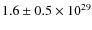 $1.6 \pm 0.5 \times 10^{29}$