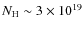 $N_{\rm H} \sim 3 \times 10^{19}$