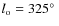 $l_{\rm o} = 325\hbox {$^\circ $ }$