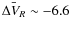 $\bar{\Delta V_{R}}\sim -6.6$