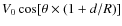 $V_{0} \cos[\theta \times (1 + d/R)]$