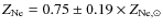 $Z_{\rm Ne} = 0.75\pm0.19\times Z_{\rm Ne,\odot}$