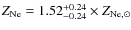 $Z_{\rm Ne}=1.52^{+0.24}_{-0.24}\times Z_{\rm Ne,\odot}$