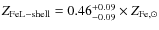 $Z_{\rm Fe L-shell} = 0.46^{+0.09}_{-0.09}\times Z_{\rm Fe,\odot}$