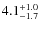 $\rm 4.1^{+1.0}_{-1.7}$