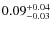 $\rm0.09^{+0.04}_{-0.03}$