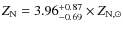 $Z_{\rm N}=3.96^{+0.87}_{-0.69}\times Z_{\rm N,\odot}$