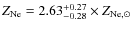 $Z_{\rm Ne}=2.63^{+0.27}_{-0.28}\times Z_{\rm Ne,\odot}$