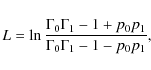 \begin{displaymath}L=\ln\frac{\Gamma_0\Gamma_1-1+p_0p_1}{\Gamma_0\Gamma_1-1-p_0p_1},
\end{displaymath}