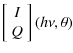 $\displaystyle \left[\begin{array}{c}
I\\
Q
\end{array}\right](h\nu, \theta)$