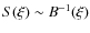 $S(\xi)\sim B^{-1}(\xi)$