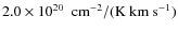 $2.0\times10^{20}~~{\rm cm^{-2}/(K{\rm\ km \ s^{-1}})}$