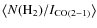 $\left\langle N({\rm H}_2) / I_{\rm CO(2-1)}\right\rangle$