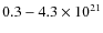 $0.3-4.3\times10^{21}$