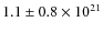 $1.1\pm0.8\times10^{21}$