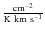 ${\rm\frac{cm^{-2}}{{K{\rm\ km \ s^{-1}}}}}$