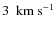 $3~{\rm\ km \ s^{-1}}$