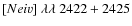 $[Ne {\sc iv}]~\lambda\lambda~2422 + 2425$