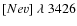$[Ne {\sc v}]~\lambda~3426$
