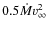 $0.5\dot{M}v_\infty^2$
