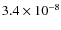 $3.4 \times 10^{-8}$