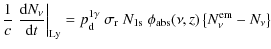 $\displaystyle \frac{1}{c}\left.\frac{{\rm d} N_{\nu}}{{\rm d} t}\right\vert _{\...
...{\rm r}~N_{\rm 1s}~\phi_{\rm abs}(\nu, z) \left\{N^{\rm em}_\nu-N_{\nu}\right\}$