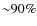 ${\sim}90\%$
