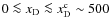 $0\la {{x_{\rm D}}}\la x^{\rm c}_{\rm D}\sim 500$