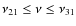 $\nu_{21}\leq\nu\leq\nu_{31}$